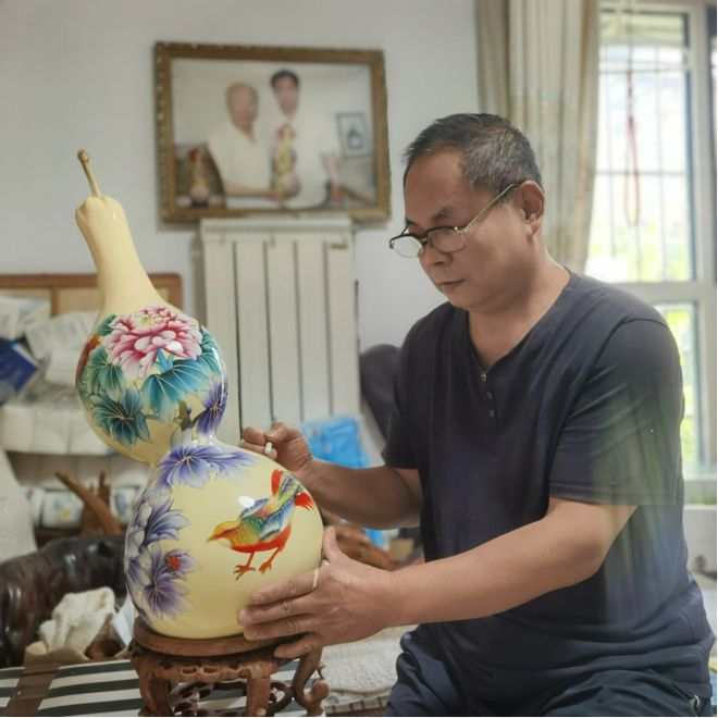 时福安--做客中国牡丹书画院